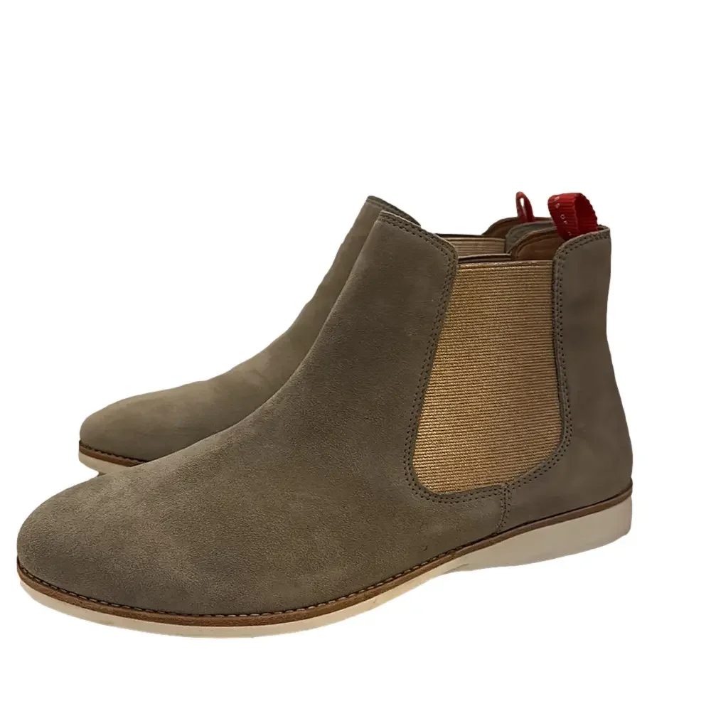 Rollie Chelsea Taupe Suede with Rose Gold Gusset Comfy Boot Size 40 - NWT